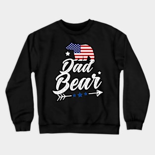 Dad Bear Patriotic Flag Matching 4th Of July Crewneck Sweatshirt